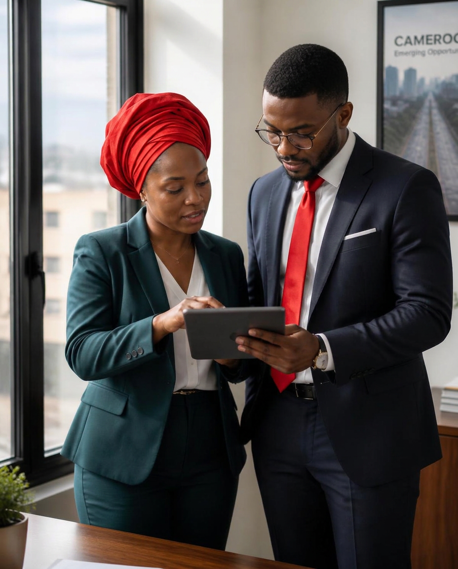 Business professionals in a meeting in Cameroon